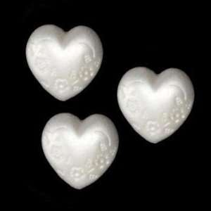 Novelty Button 1/2 Flower Heart White By The Each