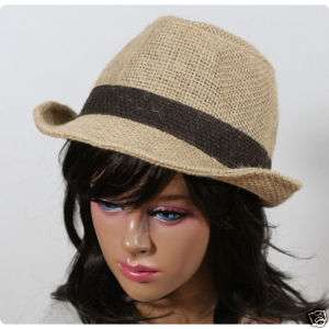 mens womens FEDORA STRAW hats cap beach NWT Fm1 BEIGE  