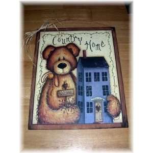  Welcome Country Home Teddy Bear Sign Enter with a Happy 