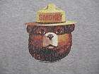 Smokey Bear Mens Ringneck T shirt Distressed Smokey Heather/Navy