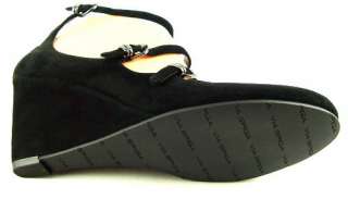 VIA SPIGA TAWNY Black Suede Womens Shoes Wedges 10 M  