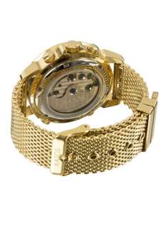 USED MENS AUTOMATIC GOLD PLATED STAINLESS STEEL WRIST WATCH G ThosGGG 