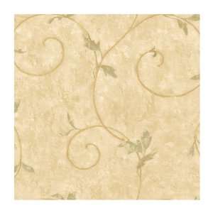 com York Wallcoverings Europa II Leaf Vine Scroll Prepasted Wallpaper 