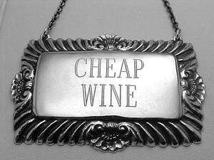 Cheap Wine Liquor Decanter Label / Tag Sterling Silver  
