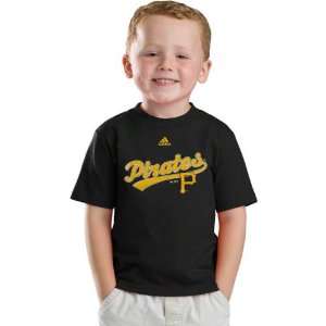  Pittsburgh Pirates Black Adidas New Script Kids 4 7 T Shirt 