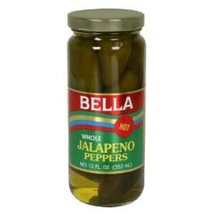 Bella, Whole Jalapeno Peppers, 12 Ounce Grocery & Gourmet Food