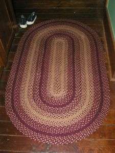 COUNTRY RED & TAN 36 X 60 OVAL BRAIDED RUG  