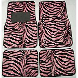 Pink and Black Zebra Front and Rear Car Floor Mats  Overstock