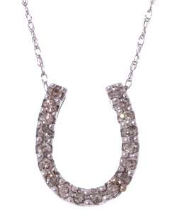   Gold 1/4ct TDW Diamond Horseshoe Necklace (K/ 13)  