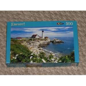 RoseArt Encore   White Roses at Portland Head, Maine Jigsaw Puzzle 