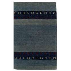 Blue Wool Rug (8 x 106)  Overstock