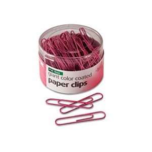  Paper Clips, PVC Free Plastic Coated Wire, Jumbo, Pink, 80 