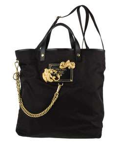 Prada Nylon Tote Bag with Dragon Logo Plaque  