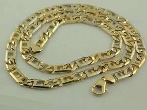 10KT GOLD TWO TONE 22 LONG ANCHOR CHAIN 33.9grm  