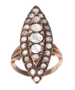 9k Pink Gold & Diamond Antique Ring  