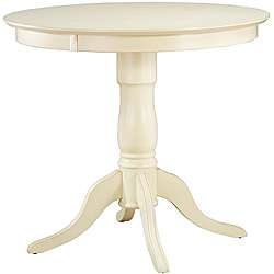 Calais Antique White Round Pub Height Table  Overstock