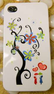 APPLE iPhone 4 4S 4G Faceplate Hard BACK Case Cover WHITE COLOR LOVERS 