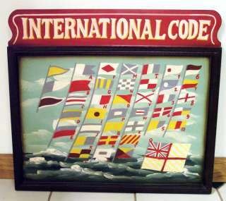 Up For Auction is an International Flag Code Hand Painted Wall Plaque 