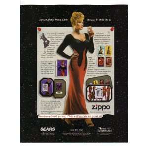 1996 Zippo Lighter ad, Pinup Girls (color) original magazine print ad 