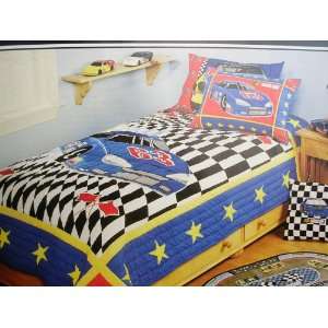  Nascar Racing Twin Bedding Quilt: Home & Kitchen