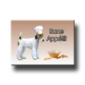  Wire Fox Terrier Bone Appetit Chef Fridge Magnet 