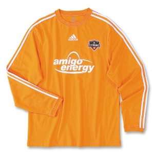 adidas Houston Dynamo Long Sleeve Home Player T Shirt   Orange Large 