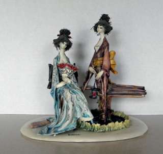 Rare~ Italian Sculpture E. Tezza Oriental Geisa Ladies  