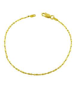 14k Gold Overlay Sterling Silver Serpentine Bracelet  Overstock