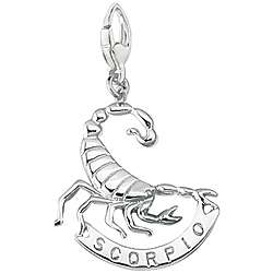 Sterling Silver Scorpio Zodiac Charm  