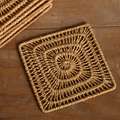 Spiral Square Coasters with Holder (Set of 6)(Bangladesh 
