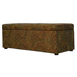 Hinged Bench Storage Ottoman Paisley  Overstock