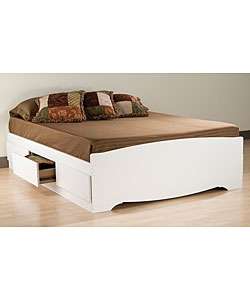 White Full size Storage Platform Bed  