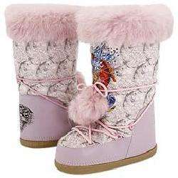 Ed Hardy Big Bear Boots Faux Fur Fuschia/Pink Boots  