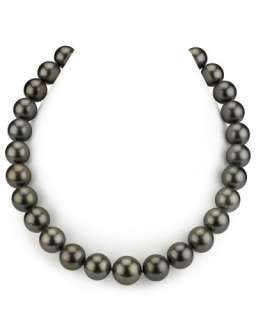 13 15.1mm Black Tahitian Pearl Necklace  AAAA Quality  