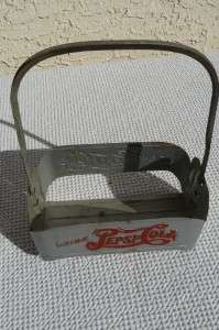 vintage antique pepsi cola metal carrier double dot 6 pack bottle 