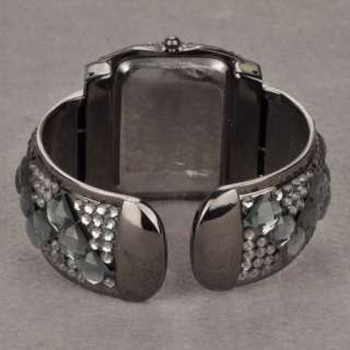 Cool Smoky Ladies Fully Diamante Charm Quartz Wrist Bracelet Bangle 