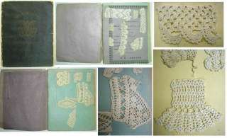   COUTURE DIARY 1911 STUDENTS SAMPLES JOURNAL HAND KNIT CROCHET TATTING