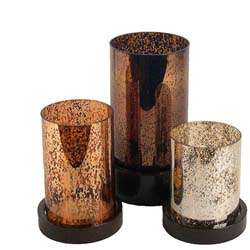 Glass Hurricane Pillar Candle Holders (Set of 3)  Overstock