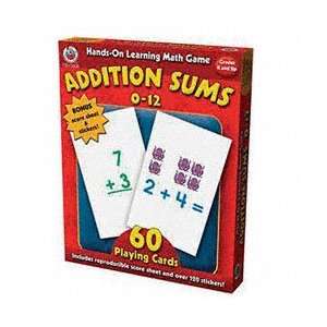  Addition Sums 0 12 Math Card Game
