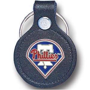  Philadelphia Phillies Small Leather/Pewter Key Ring   MLB 