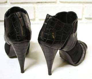 Womens Black Aldo Ankle Platform Stiletto Zipper Boots Sandals size 