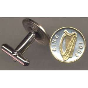   World Coin Cufflinks   Irish ½ penny Harp (dime size) Everything