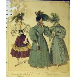  1830 Womens Fashion Costumes Walking Dresses Colour: Home 