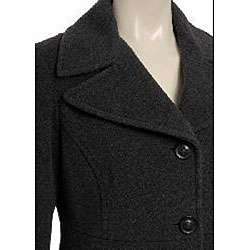 DKNY Womens Petite Long Wool Coat  