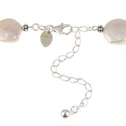   Sterling Silver White FW Coin Pearl Necklace (12 mm)  Overstock