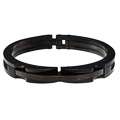 Stainless Steel and Black Rubber Mens ID Bracelet  