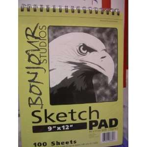  Spiral Bound Sketch Pad 9 x 12   100 Sheets: Office 