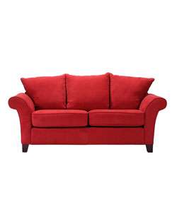 Provence Crimson Red Microfiber Flared arm Sofa  