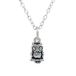 Sterling Silver Childrens Owl Necklace  Overstock