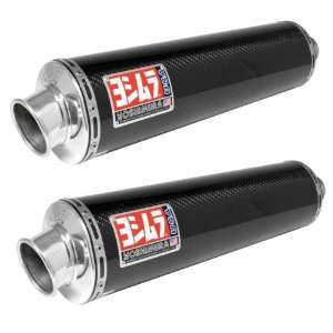  Yoshimura RS 3 Carbon Fiber Oval Slip On Dual Exhaust System 
